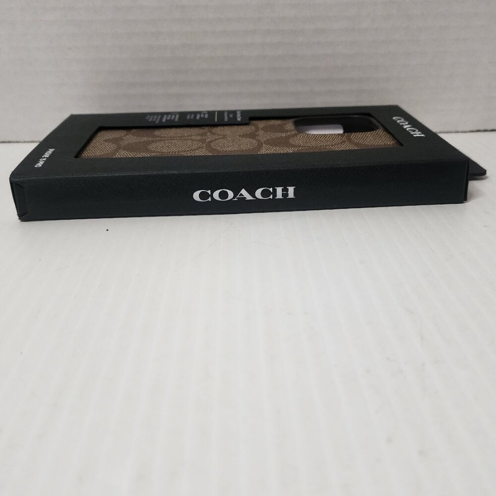 Two Coach iPhone 15 PRO Cases: Signature Folio + Slim Case Bundle Tan New ! - Picture 5 of 16
